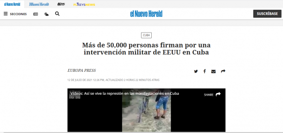 El objetivo contra Cuba es claro: Intervención militar El objetivo contra Cuba es claro: Intervención militar