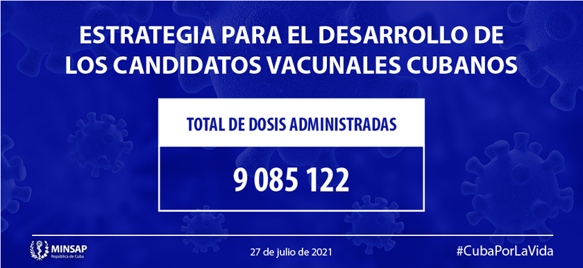Supera Cuba los nueve millones de dosis anti-COVID-19 administradas Supera Cuba los nueve millones de dosis anti-COVID-19 administradas