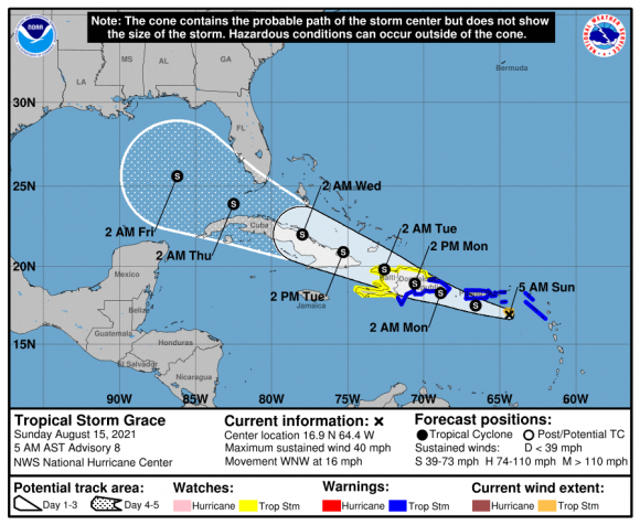 Grace se aproxima a Puerto Rico Grace se aproxima a Puerto Rico