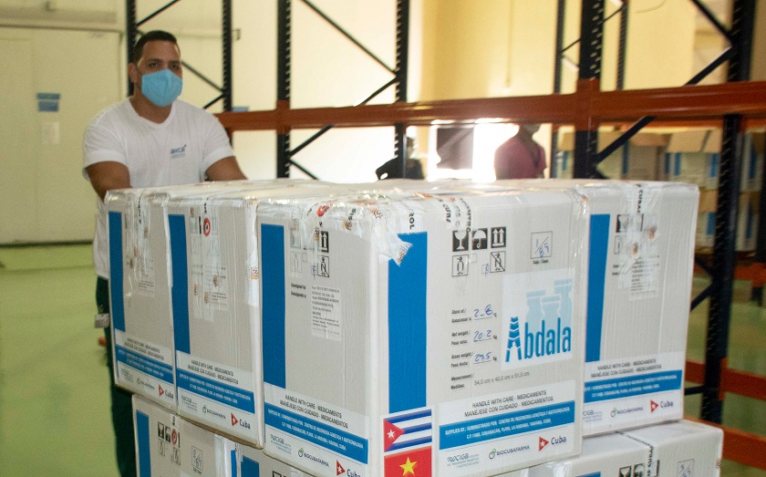 Envía Cuba primer lote de vacuna Abdala a Vietnam Envía Cuba primer lote de vacuna Abdala a Vietnam