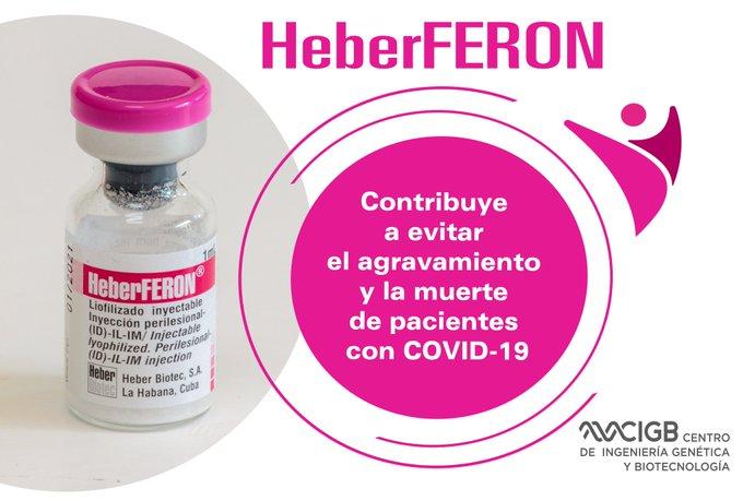 Confirma CIGB la superioridad del HeberFERON en la negativización del SARS-CoV-2 Confirma CIGB la superioridad del HeberFERON en la negativización del SARS-CoV-2