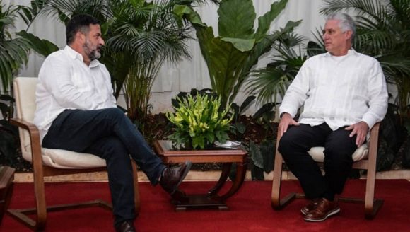 Díaz-Canel sostiene encuentro con eurodiputado Manu Pineda Díaz-Canel sostiene encuentro con eurodiputado Manu Pineda