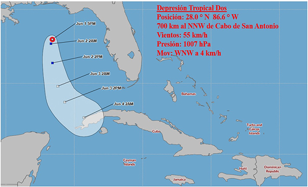 Se forma depresión tropical Dos de la actual temporada ciclónica Se forma depresión tropical Dos de la actual temporada ciclónica