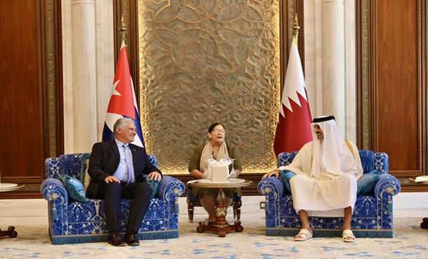 Fructífero diálogo entre presidente de Cuba y emir de Qatar