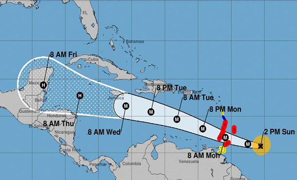 Granada entrará en estado de emergencia debido a huracán Beryl Granada entrará en estado de emergencia debido a huracán Beryl