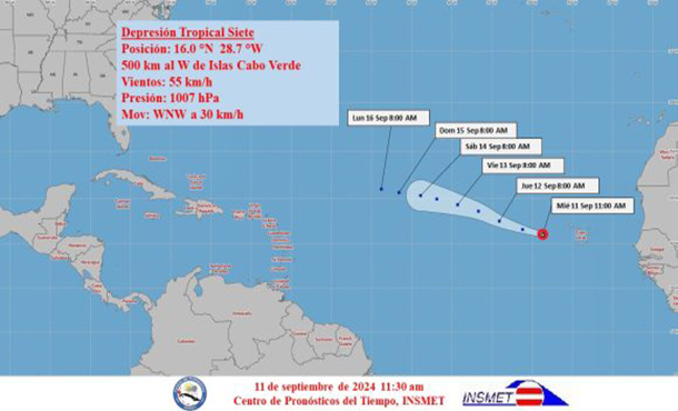 Depresión tropical siete se forma en el Atlántico, sin peligro para Cuba Depresión tropical siete se forma en el Atlántico, sin peligro para Cuba