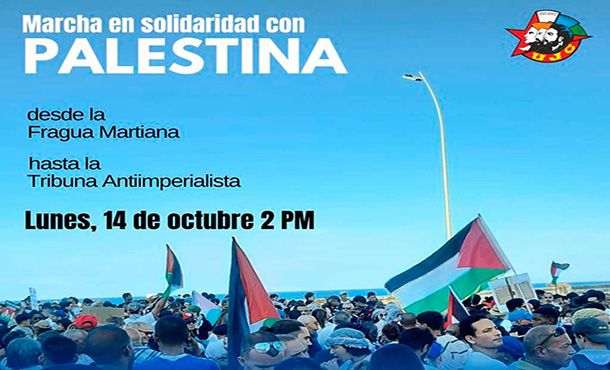 Juventud de Cuba marchará hoy en solidaridad con Palestina Juventud de Cuba marchará hoy en solidaridad con Palestina