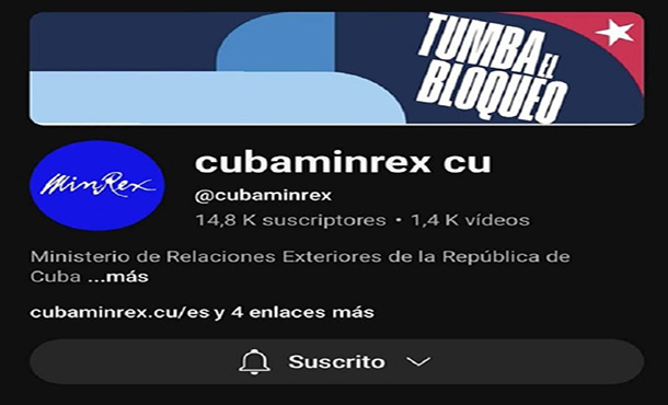 Minrex denuncia vulneración de su canal oficial en YouTube Minrex denuncia vulneración de su canal oficial en YouTube